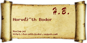 Horváth Bodor névjegykártya